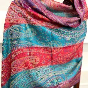 Rainbow paisley pashmina scarves for women | Shawls Wraps Long Stole Accessories